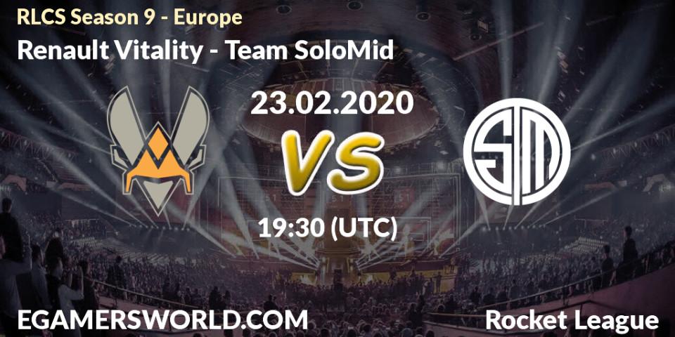 Renault Vitality vs Team SoloMid: Betting TIp, Match Prediction. 23.02.20. Rocket League, RLCS Season 9 - Europe