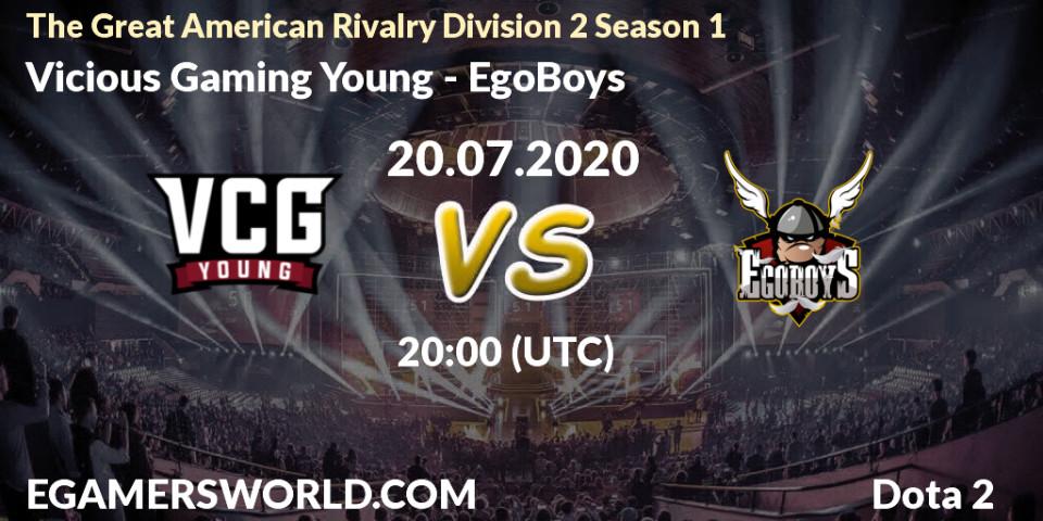 Vicious Gaming Young vs EgoBoys: Betting TIp, Match Prediction. 20.07.2020 at 20:26. Dota 2, The Great American Rivalry Division 2 Season 1