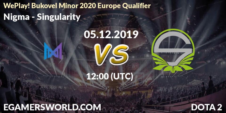 Nigma vs Singularity: Betting TIp, Match Prediction. 05.12.19. Dota 2, WePlay! Bukovel Minor 2020 Europe Qualifier
