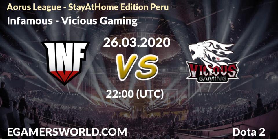 Infamous vs Vicious Gaming: Betting TIp, Match Prediction. 26.03.20. Dota 2, Aorus League - StayAtHome Edition Peru