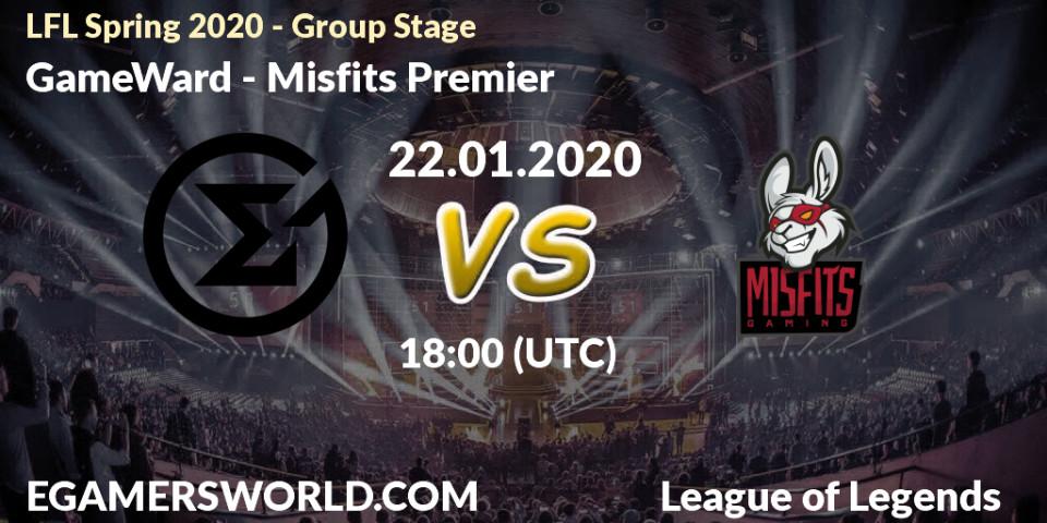 GameWard vs Misfits Premier: Betting TIp, Match Prediction. 22.01.20. LoL, LFL Spring 2020 - Group Stage