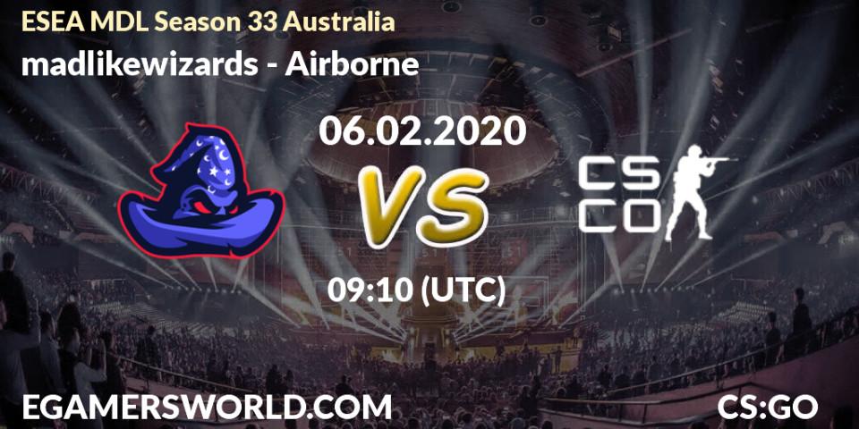 madlikewizards vs Airborne: Betting TIp, Match Prediction. 06.02.20. CS2 (CS:GO), ESEA MDL Season 33 Australia