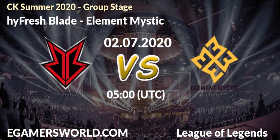 hyFresh Blade vs Element Mystic: Betting TIp, Match Prediction. 02.07.20. LoL, CK Summer 2020 - Group Stage