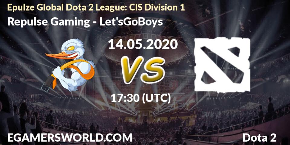 Repulse Gaming vs Let'sGoBoys: Betting TIp, Match Prediction. 14.05.2020 at 17:42. Dota 2, Epulze Global Dota 2 League: CIS Division 1