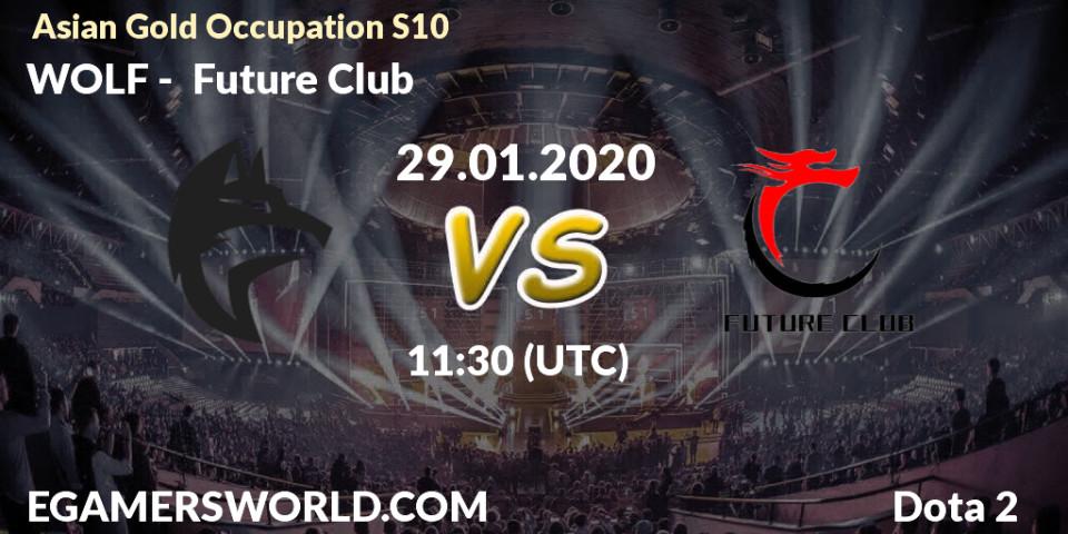 WOLF vs Future Club: Betting TIp, Match Prediction. 20.01.20. Dota 2, Asian Gold Occupation S10