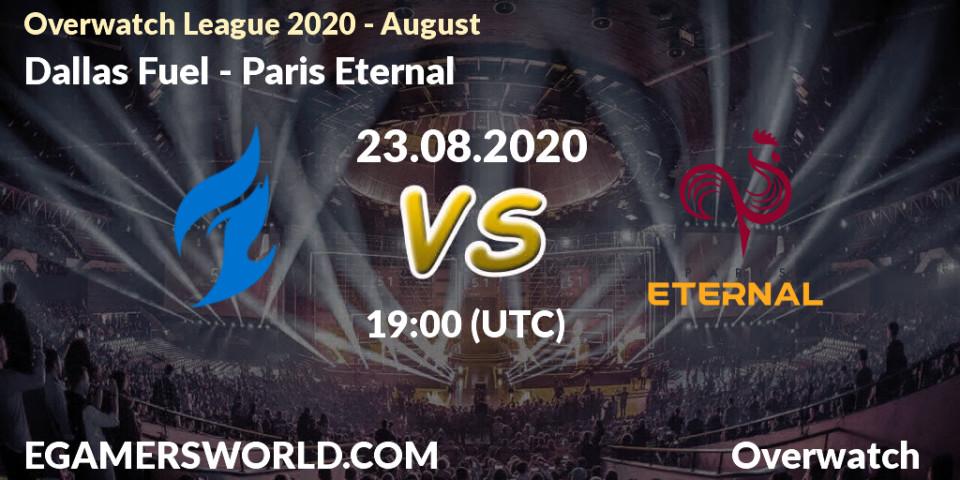 Dallas Fuel vs Paris Eternal: Betting TIp, Match Prediction. 23.08.20. Overwatch, Overwatch League 2020 - August