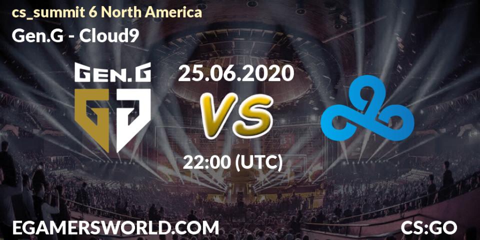 Gen.G vs Cloud9: Betting TIp, Match Prediction. 25.06.2020 at 23:00. Counter-Strike (CS2), cs_summit 6 North America