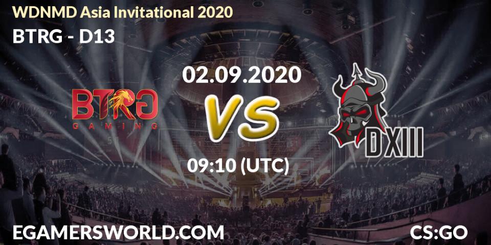 BTRG vs D13: Betting TIp, Match Prediction. 02.09.20. CS2 (CS:GO), WDNMD Asia Invitational 2020