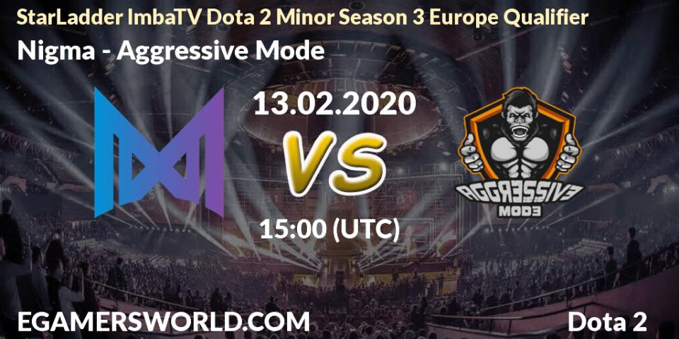 Nigma vs Aggressive Mode: Betting TIp, Match Prediction. 13.02.20. Dota 2, StarLadder ImbaTV Dota 2 Minor Season 3 Europe Qualifier
