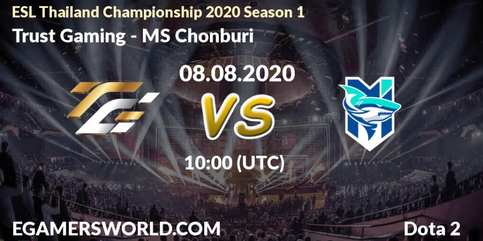 Trust Gaming vs MS Chonburi: Betting TIp, Match Prediction. 07.08.2020 at 10:08. Dota 2, ESL Thailand Championship 2020 Season 1