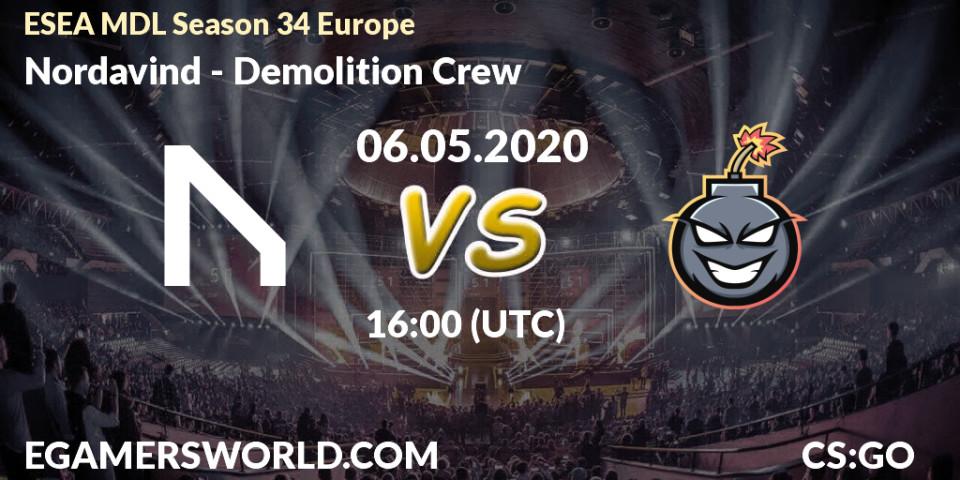 Nordavind vs Demolition Crew: Betting TIp, Match Prediction. 06.05.20. CS2 (CS:GO), ESEA MDL Season 34 Europe
