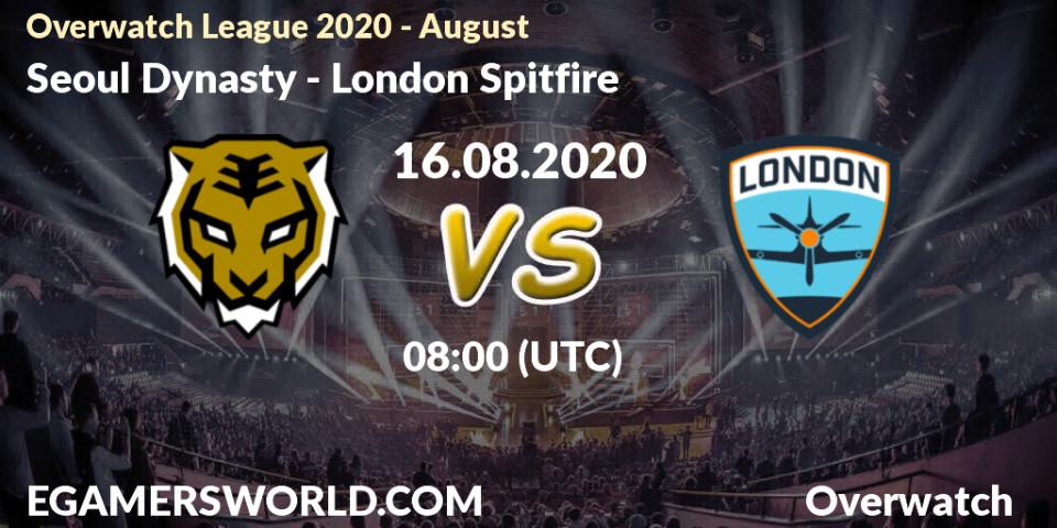 Seoul Dynasty vs London Spitfire: Betting TIp, Match Prediction. 16.08.20. Overwatch, Overwatch League 2020 - August