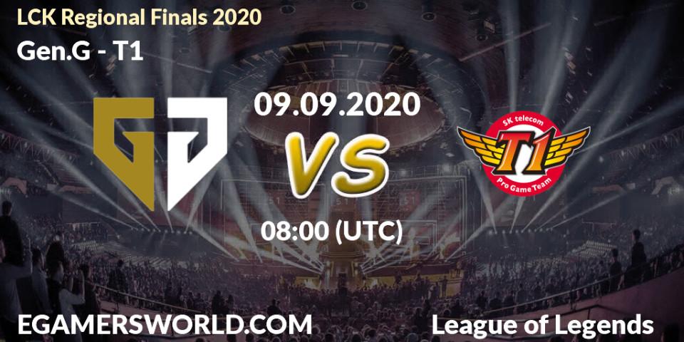 Gen.G vs T1: Betting TIp, Match Prediction. 09.09.20. LoL, LCK Regional Finals 2020