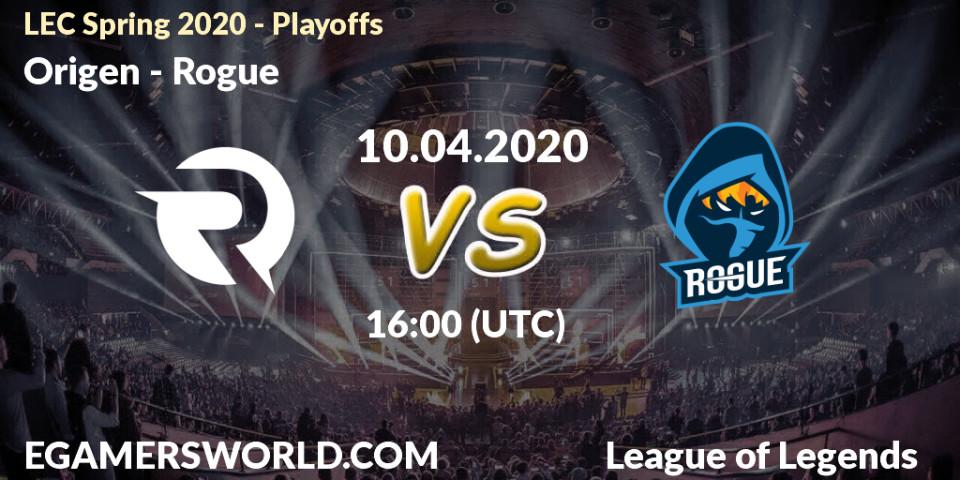 Origen vs Rogue: Betting TIp, Match Prediction. 10.04.20. LoL, LEC Spring 2020 - Playoffs