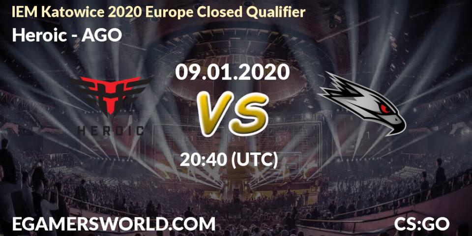 Heroic vs AGO: Betting TIp, Match Prediction. 09.01.20. CS2 (CS:GO), IEM Katowice 2020 Europe Closed Qualifier