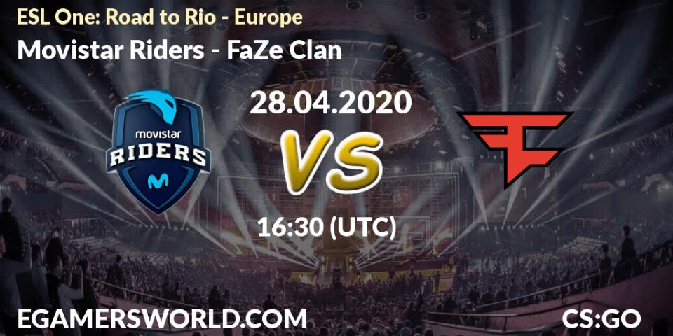 Movistar Riders vs FaZe Clan: Betting TIp, Match Prediction. 28.04.2020 at 16:50. Counter-Strike (CS2), ESL One: Road to Rio - Europe