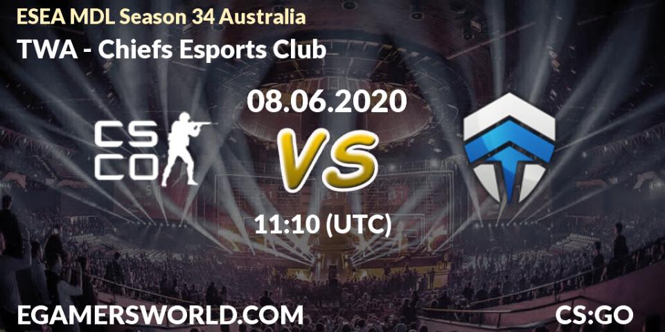 TWA vs Chiefs Esports Club: Betting TIp, Match Prediction. 14.06.2020 at 11:10. Counter-Strike (CS2), ESEA MDL Season 34 Australia