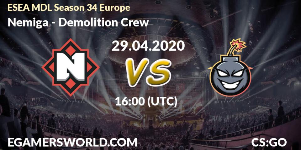Nemiga vs Demolition Crew: Betting TIp, Match Prediction. 29.04.20. CS2 (CS:GO), ESEA MDL Season 34 Europe