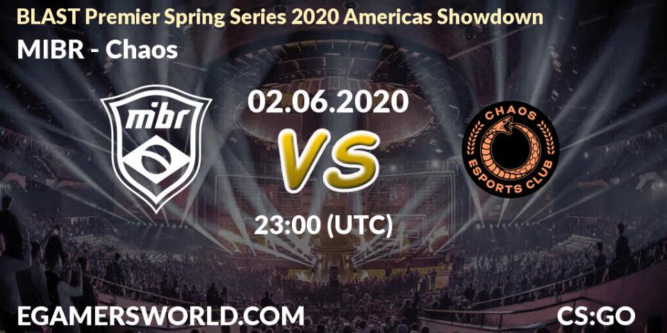 MIBR vs Chaos: Betting TIp, Match Prediction. 02.06.20. CS2 (CS:GO), BLAST Premier Spring Series 2020 Americas Showdown 