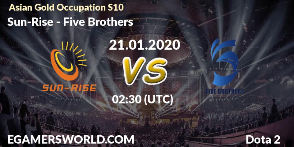 Sun-Rise vs Five Brothers: Betting TIp, Match Prediction. 21.01.20. Dota 2, Asian Gold Occupation S10