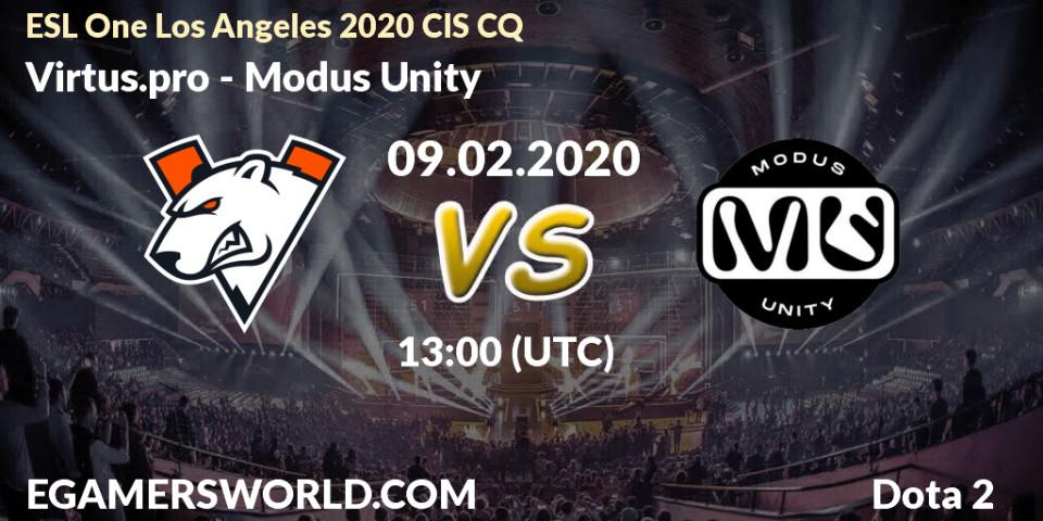 Virtus.pro vs Modus Unity: Betting TIp, Match Prediction. 09.02.20. Dota 2, ESL One Los Angeles 2020 CIS CQ