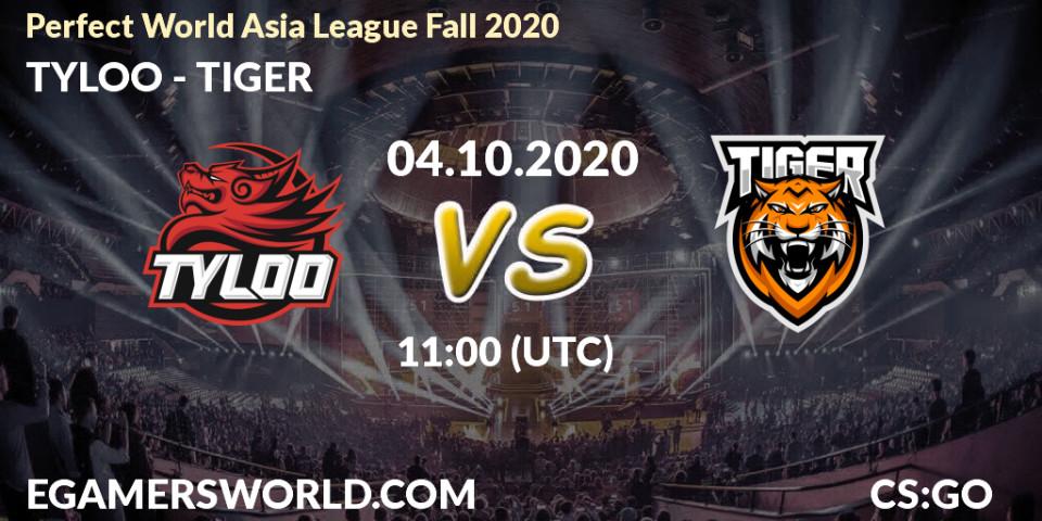 TYLOO vs TIGER: Betting TIp, Match Prediction. 04.10.2020 at 10:00. Counter-Strike (CS2), Perfect World Asia League Fall 2020