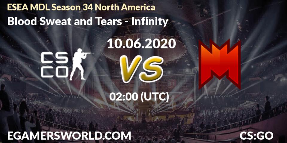 Blood Sweat and Tears vs Infinity: Betting TIp, Match Prediction. 10.06.20. CS2 (CS:GO), ESEA MDL Season 34 North America