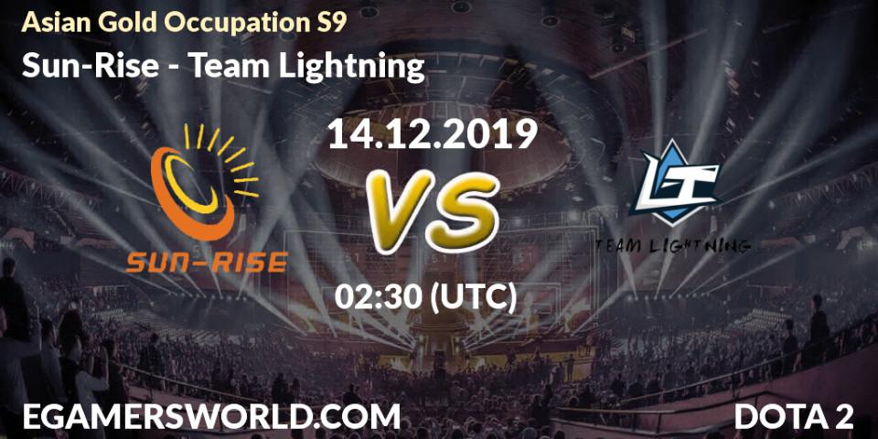 Sun-Rise vs Team Lightning: Betting TIp, Match Prediction. 14.12.19. Dota 2, Asian Gold Occupation S9 