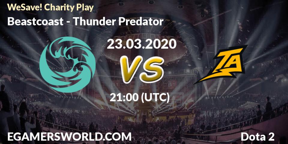 Beastcoast vs Thunder Predator: Betting TIp, Match Prediction. 23.03.20. Dota 2, WeSave! Charity Play