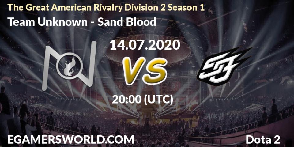 Team Unknown vs Sand Blood: Betting TIp, Match Prediction. 14.07.20. Dota 2, The Great American Rivalry Division 2 Season 1