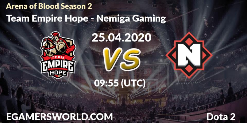 Team Empire Hope vs Nemiga Gaming: Betting TIp, Match Prediction. 25.04.20. Dota 2, Arena of Blood Season 2