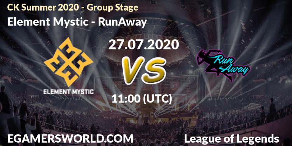 Element Mystic vs RunAway: Betting TIp, Match Prediction. 27.07.20. LoL, CK Summer 2020 - Group Stage