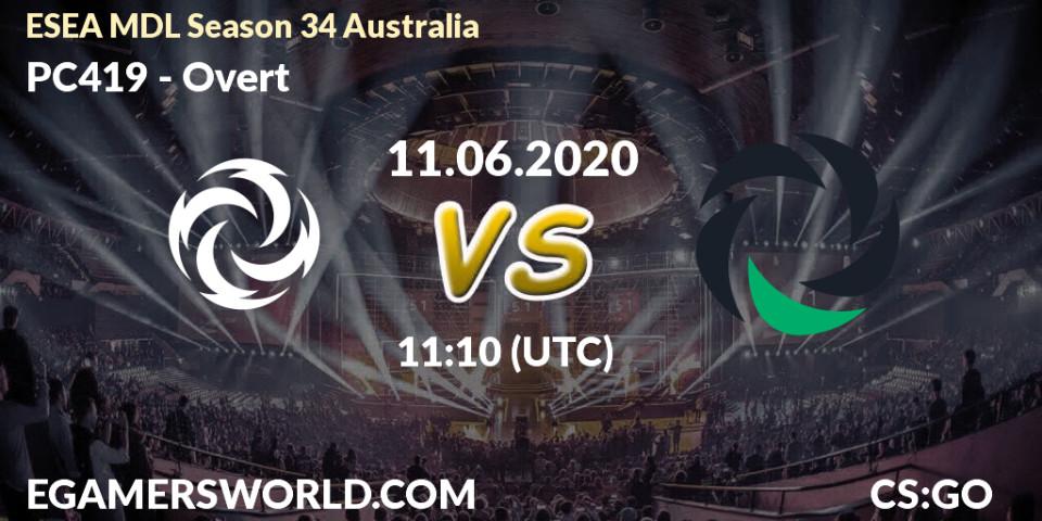 PC419 vs Overt: Betting TIp, Match Prediction. 11.06.20. CS2 (CS:GO), ESEA MDL Season 34 Australia