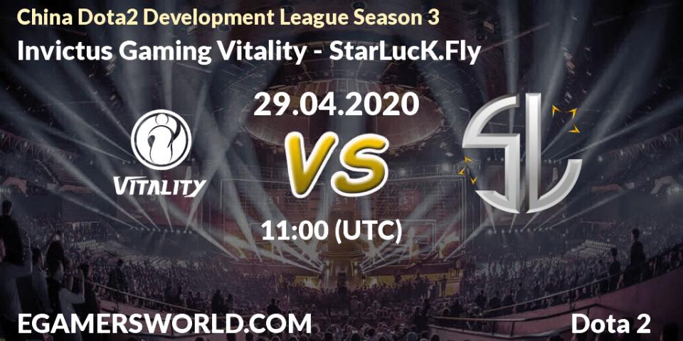 Invictus Gaming Vitality vs StarLucK.Fly: Betting TIp, Match Prediction. 29.04.20. Dota 2, China Dota2 Development League Season 3