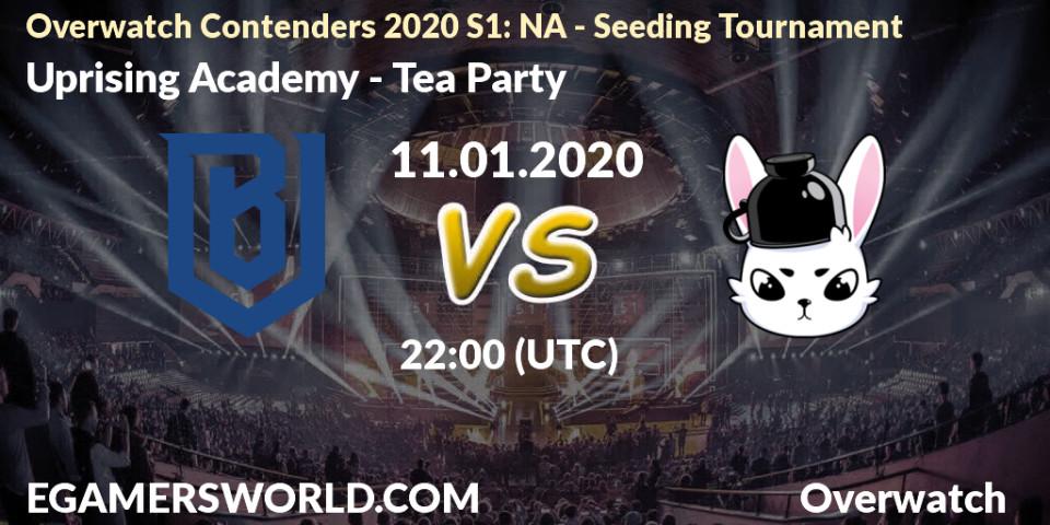 Uprising Academy vs Tea Party: Betting TIp, Match Prediction. 11.01.20. Overwatch, Overwatch Contenders 2020 S1: NA - Seeding Tournament