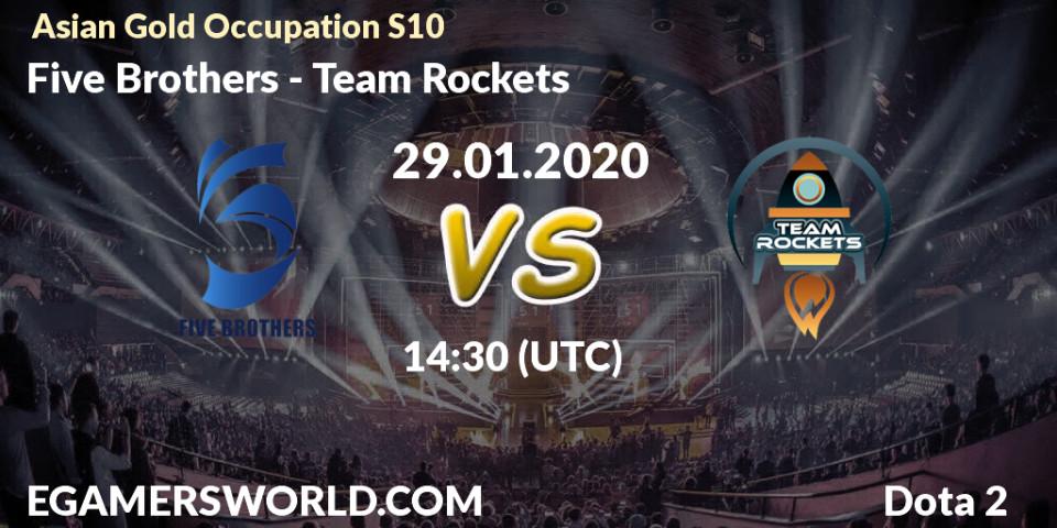 Five Brothers vs Team Rockets: Betting TIp, Match Prediction. 20.01.20. Dota 2, Asian Gold Occupation S10