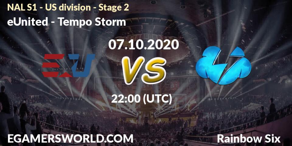 eUnited vs Tempo Storm: Betting TIp, Match Prediction. 08.10.20. Rainbow Six, NAL S1 - US division - Stage 2