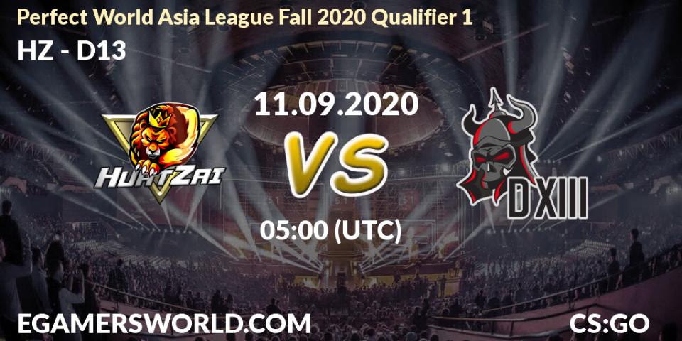 HZ vs D13: Betting TIp, Match Prediction. 11.09.2020 at 05:15. Counter-Strike (CS2), Perfect World Asia League Fall 2020 Qualifier 1
