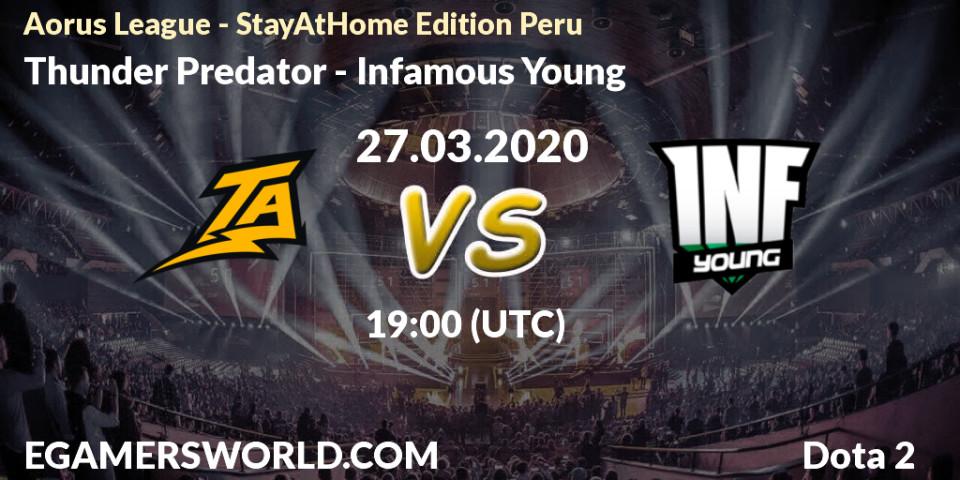 Thunder Predator vs Infamous Young: Betting TIp, Match Prediction. 27.03.20. Dota 2, Aorus League - StayAtHome Edition Peru