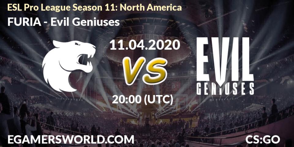 FURIA vs Evil Geniuses: Betting TIp, Match Prediction. 11.04.2020 at 20:30. Counter-Strike (CS2), ESL Pro League Season 11: North America