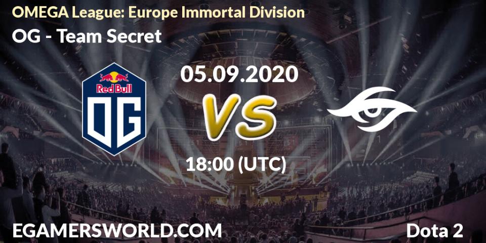 OG vs Team Secret: Betting TIp, Match Prediction. 05.09.20. Dota 2, OMEGA League: Europe Immortal Division