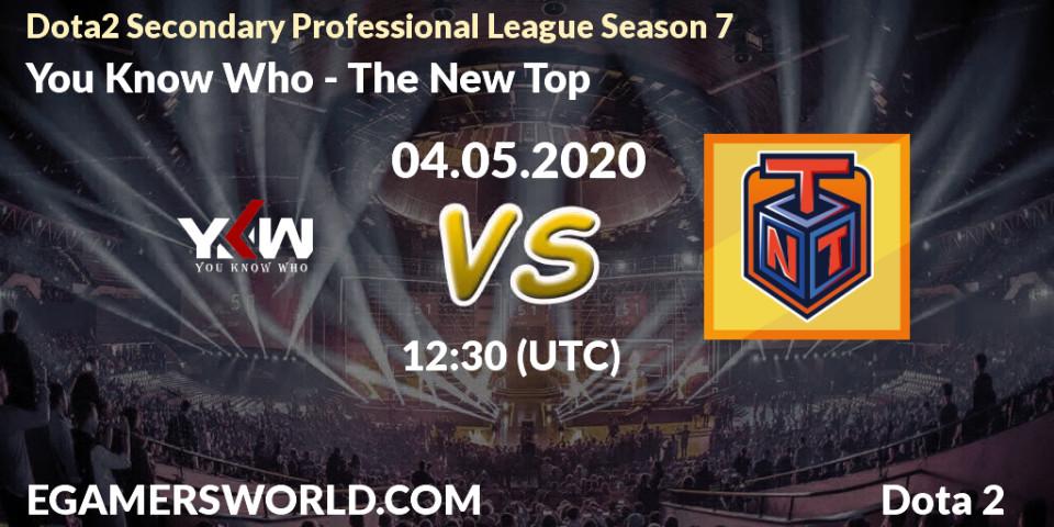 You Know Who vs The New Top: Betting TIp, Match Prediction. 04.05.20. Dota 2, Dota2 Secondary Professional League 2020