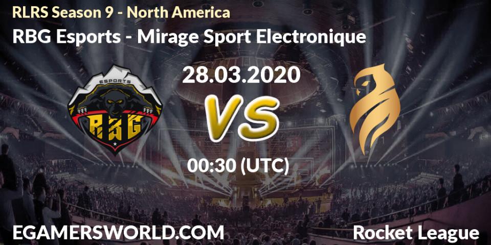 RBG Esports vs Mirage Sport Electronique: Betting TIp, Match Prediction. 27.03.20. Rocket League, RLRS Season 9 - North America