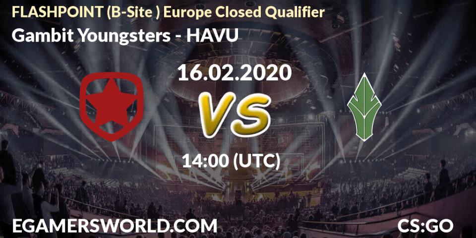 Gambit Youngsters vs HAVU: Betting TIp, Match Prediction. 16.02.20. CS2 (CS:GO), FLASHPOINT Europe Closed Qualifier