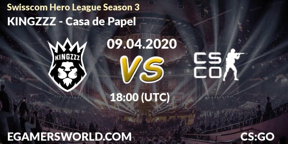 KINGZZZ vs Casa de Papel: Betting TIp, Match Prediction. 09.04.2020 at 18:00. Counter-Strike (CS2), Swisscom Hero League Season 3