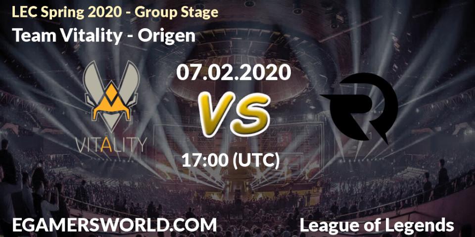 Team Vitality vs Origen: Betting TIp, Match Prediction. 07.02.20. LoL, LEC Spring 2020 - Group Stage