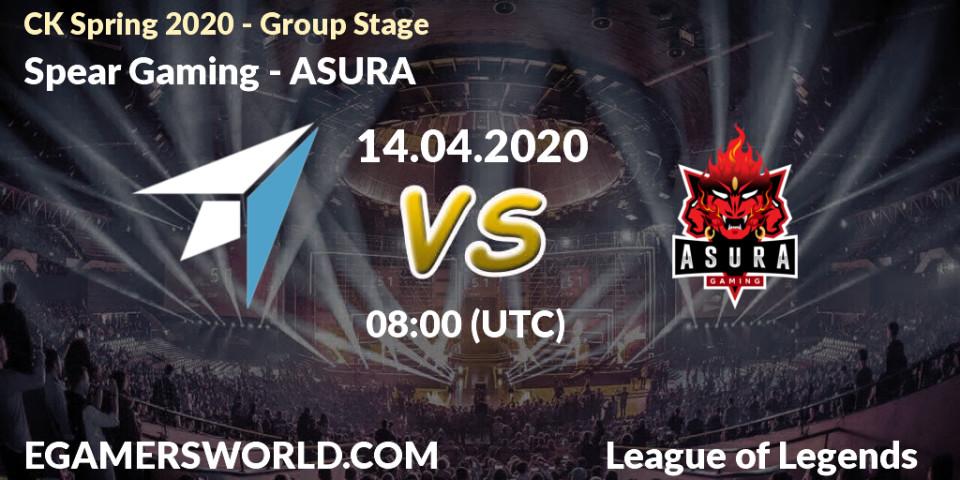Spear Gaming vs ASURA: Betting TIp, Match Prediction. 14.04.20. LoL, CK Spring 2020 - Group Stage