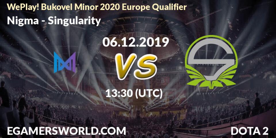 Nigma vs Singularity: Betting TIp, Match Prediction. 06.12.19. Dota 2, WePlay! Bukovel Minor 2020 Europe Qualifier