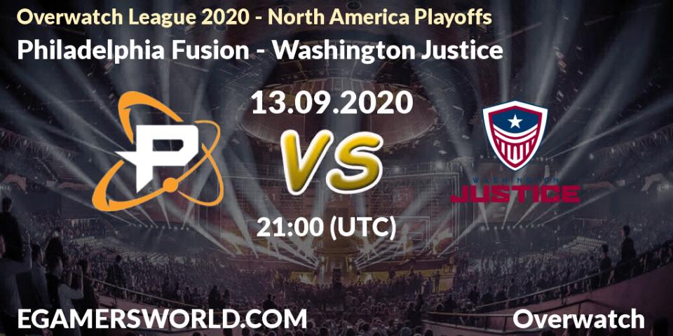 Philadelphia Fusion vs Washington Justice: Betting TIp, Match Prediction. 13.09.20. Overwatch, Overwatch League 2020 - North America Playoffs