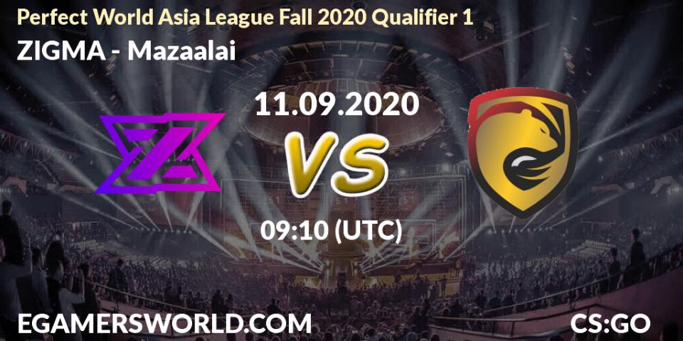ZIGMA vs Mazaalai: Betting TIp, Match Prediction. 11.09.20. CS2 (CS:GO), Perfect World Asia League Fall 2020 Qualifier 1